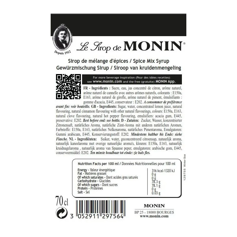 Monin Winter Spice siroop
