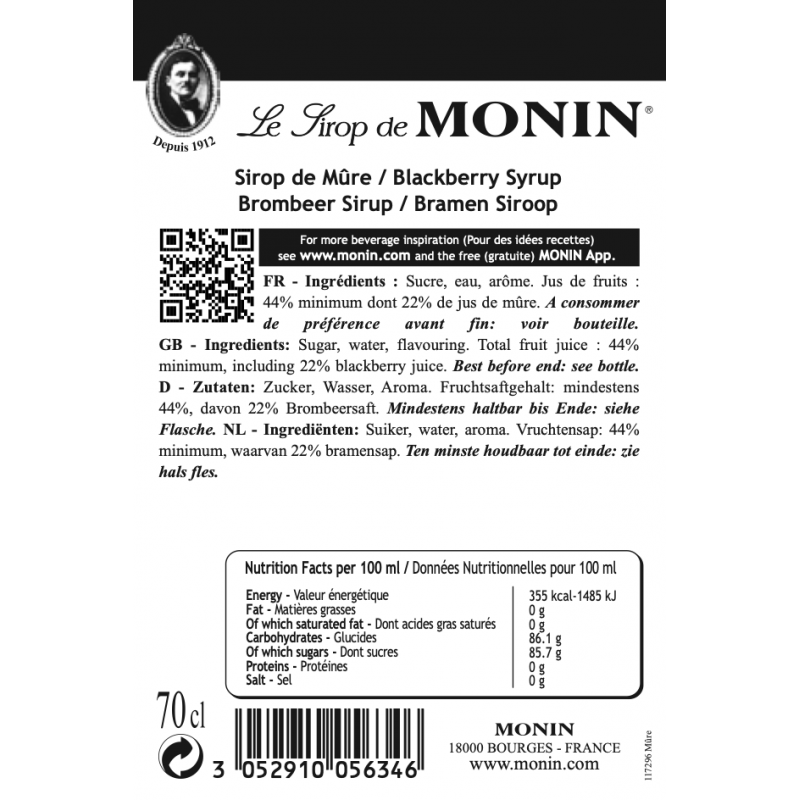 Monin Bramen siroop ingrediënten