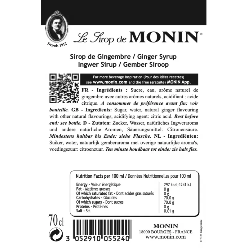 Op zoek naar Monin gember siroop? Wij leveren voordelig en snel!