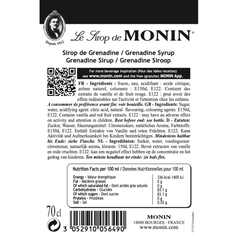 Op zoek naar Monin grenadine siroop? Wij leveren voordelig en snel!