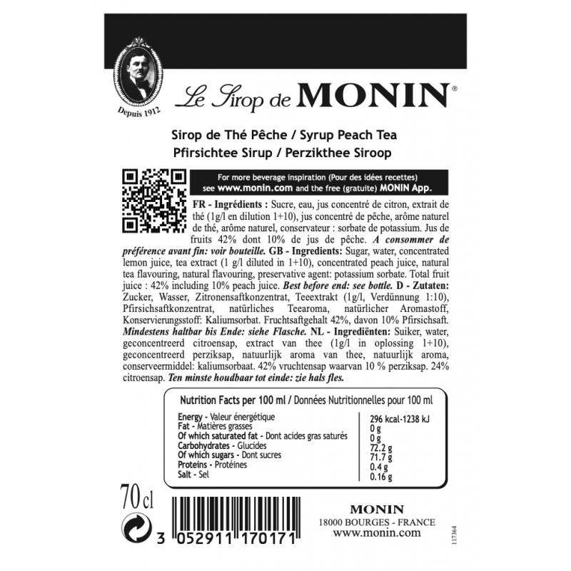 Monin Peach Tea siroop