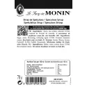 Monin Speculoos siroop ingrediënten en voedingswaarde informatie op etiket achterzijde