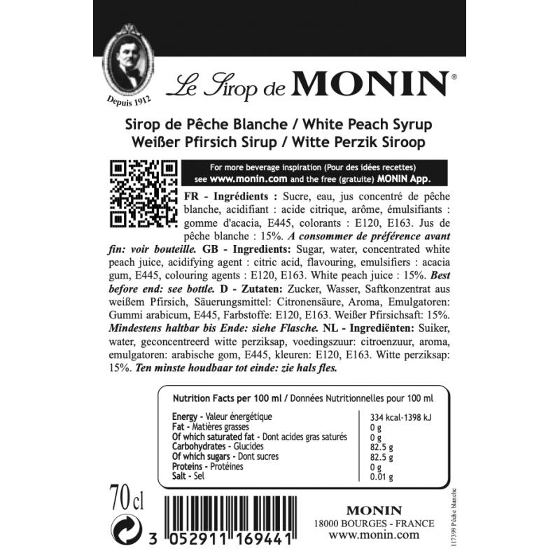 Monin witte perzik siroop