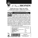 Ingrediëntenlijst van de Monin Suikervrije Vanille Siroop geschikt voor koffie en cocktails.