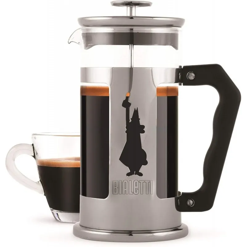 Bialetti Presioza met een uitgeschonken verse espresso