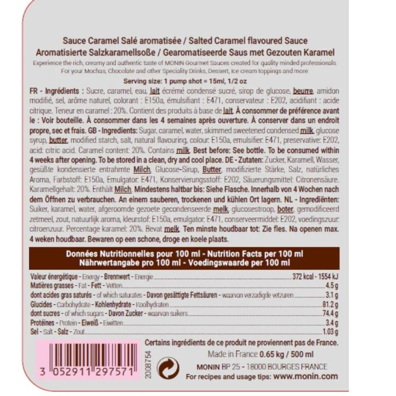 Monin salted caramel topping? Wij leveren voordelig en snel!