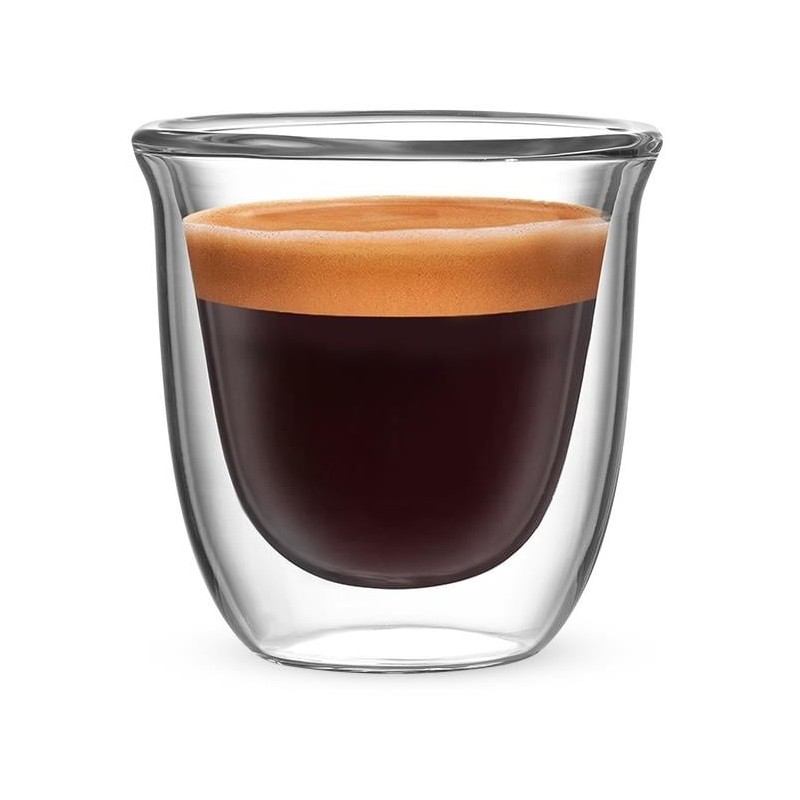 Bialetti Dubbelwandige Glazen Firenze - 2 stuks | Koffieglazen 80 ml glas.