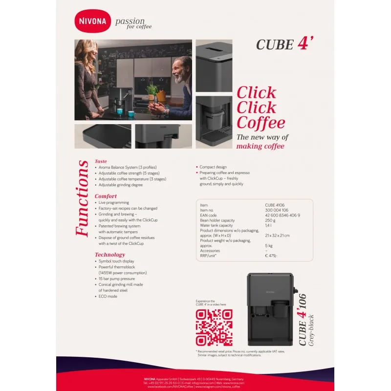 Nivona Cube 4 Antraciet|Nivona koffiemachines