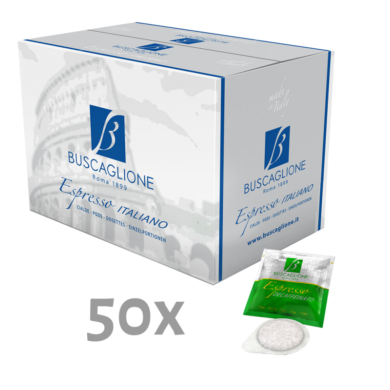 Buscaglione ESE Espresso pads - Long Decaffeinato|Dekoffiethuiswinkel.nl|ESE pads