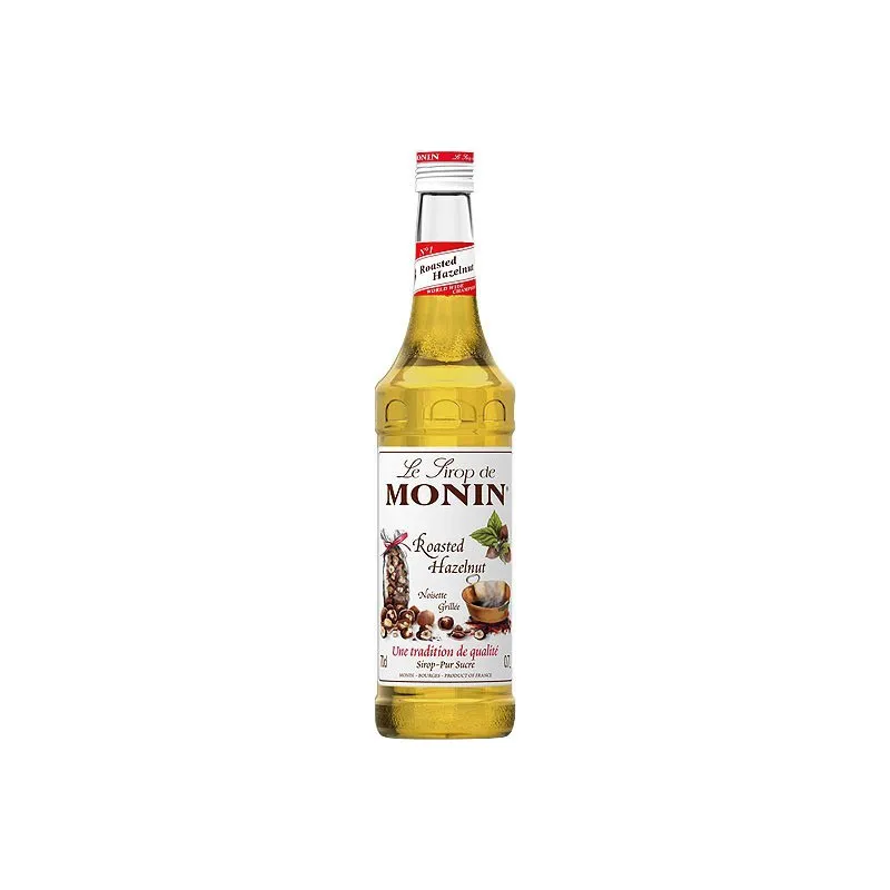 Monin Geroosterde Hazelnoot siroop 700ml fles - Gekarameliseerde hazelnootsmaak voor koffie