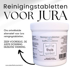 Pot met 20 stuks KTW Huismerk Reinigingstabletten voor JURA