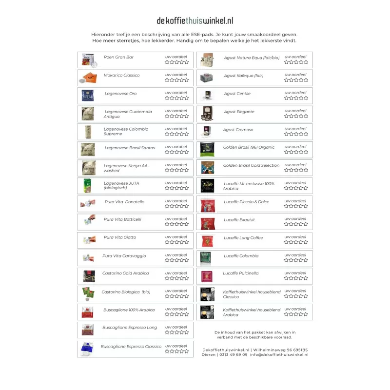 ESE pads proefpakket|ESE pads