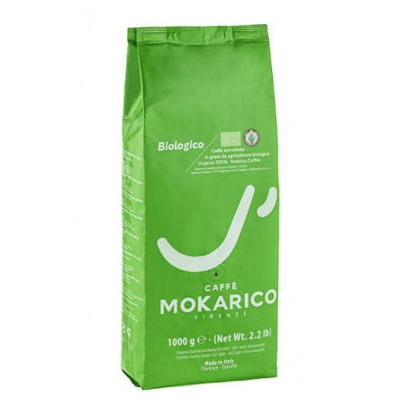 Mokarico Biologico koffiebonen: biologisch gecertificeerde Italiaanse koffie met rijke chocolade- en kruidtonen.