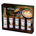 Monin Mini Koffie Siropen Set  (caramel, hazelnoot, creme brulee, vanille en gingerbread).